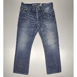 Vintage Guess Cliff Bootcut Jeans Mens‎ 34x30 Blue Denim Dark Wash Y2k Whiskered